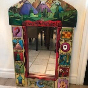 Sticks Handmade Artisan Mirror - Medium "Live life to the Fullest"